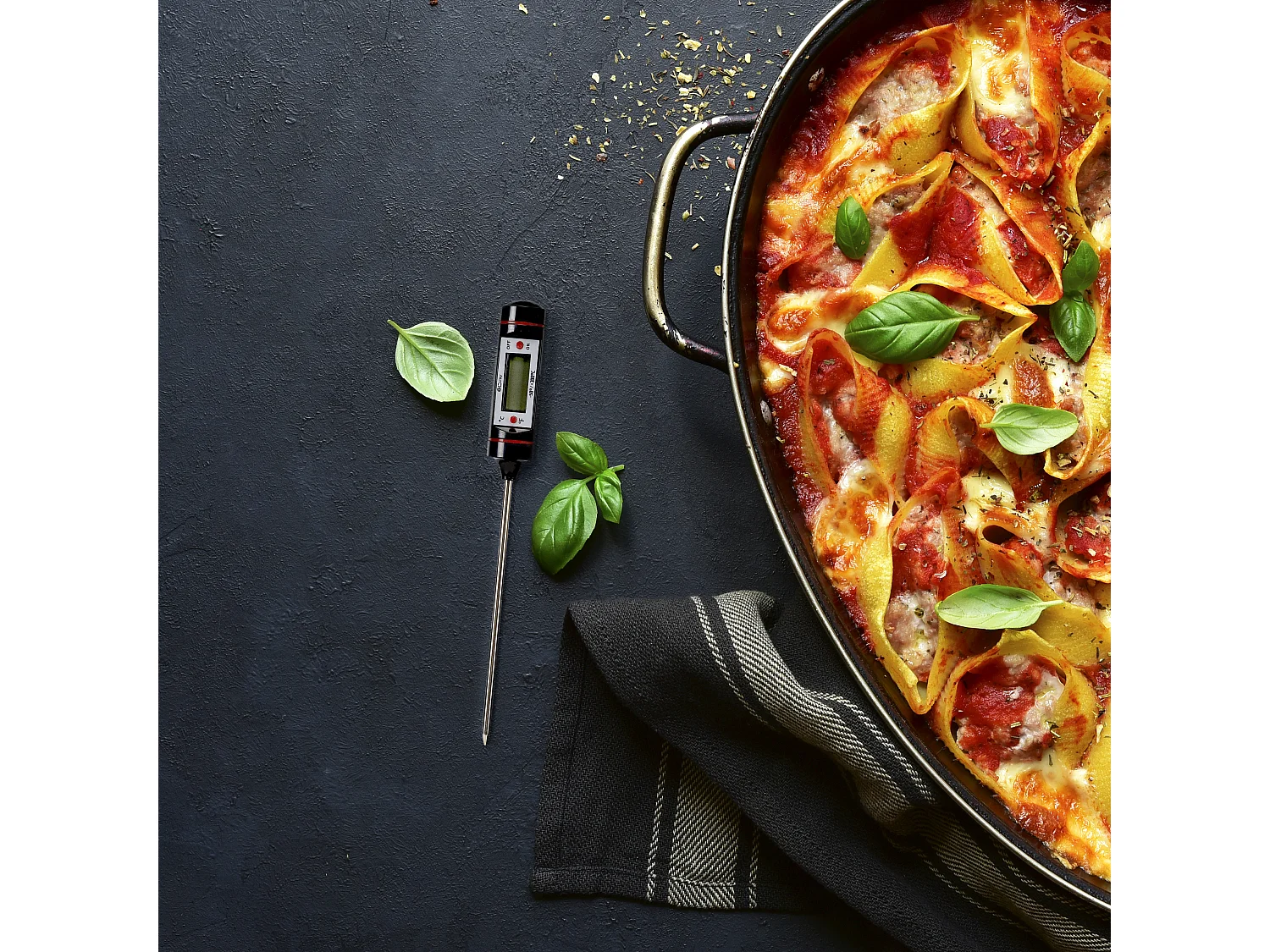 Thermometre Digital Cuisine Noir, Rouge, Argent