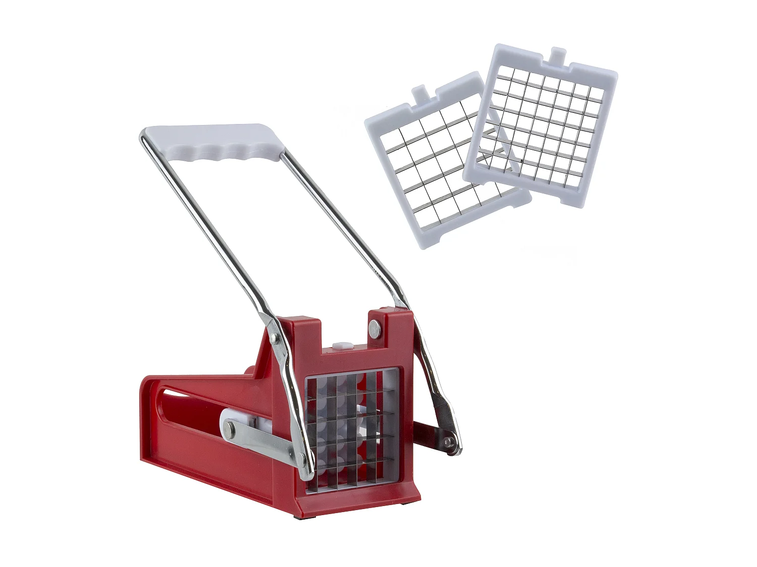 Coupe Frites 2 Grilles Rouge, Gris