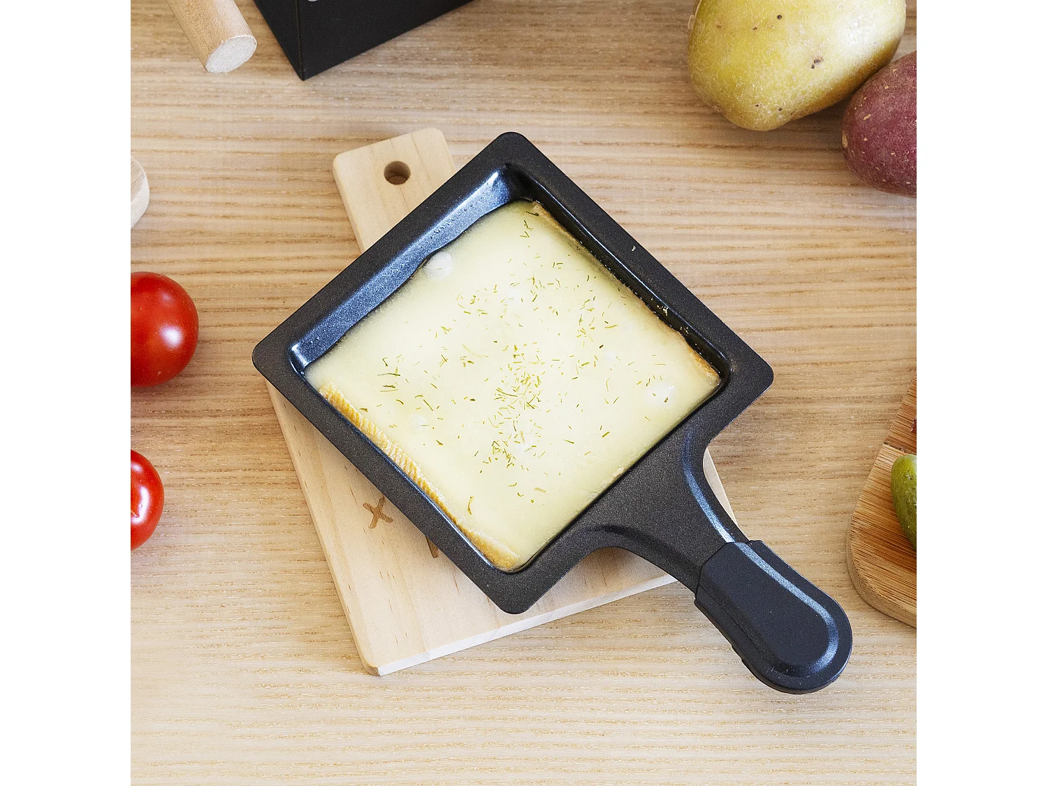 Repose Poelon A Raclette En Bois X4 Marron