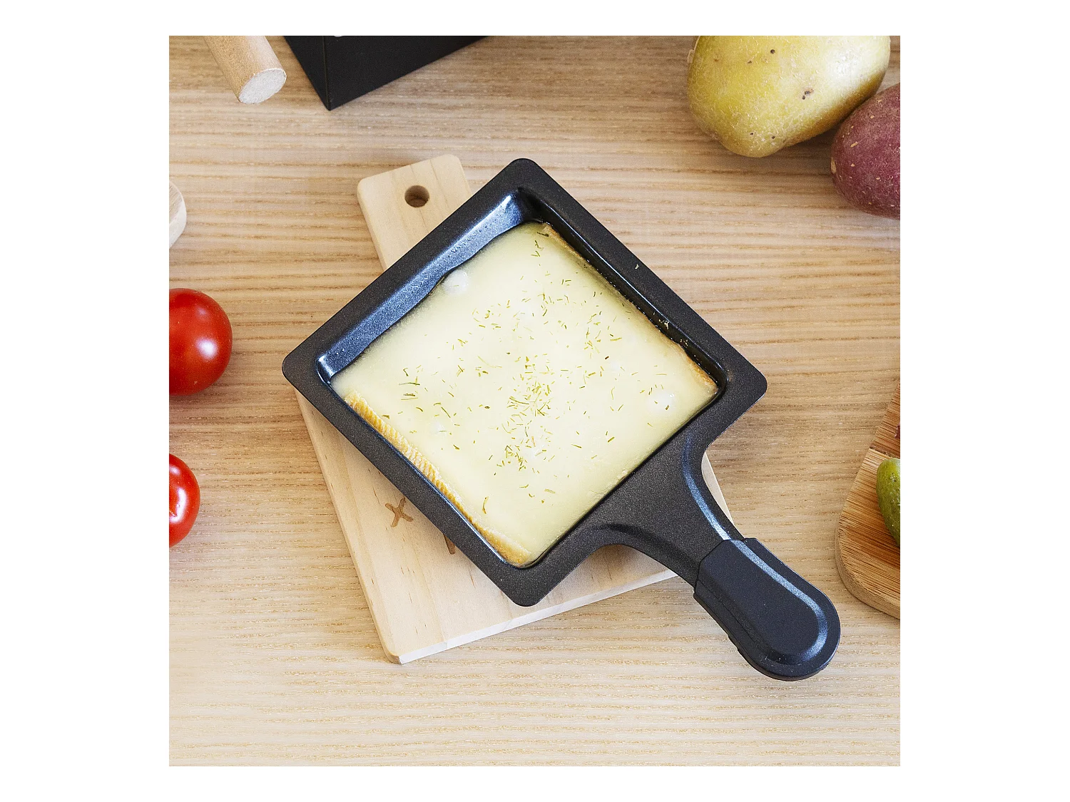 Repose Poelon A Raclette En Bois X4 Marron