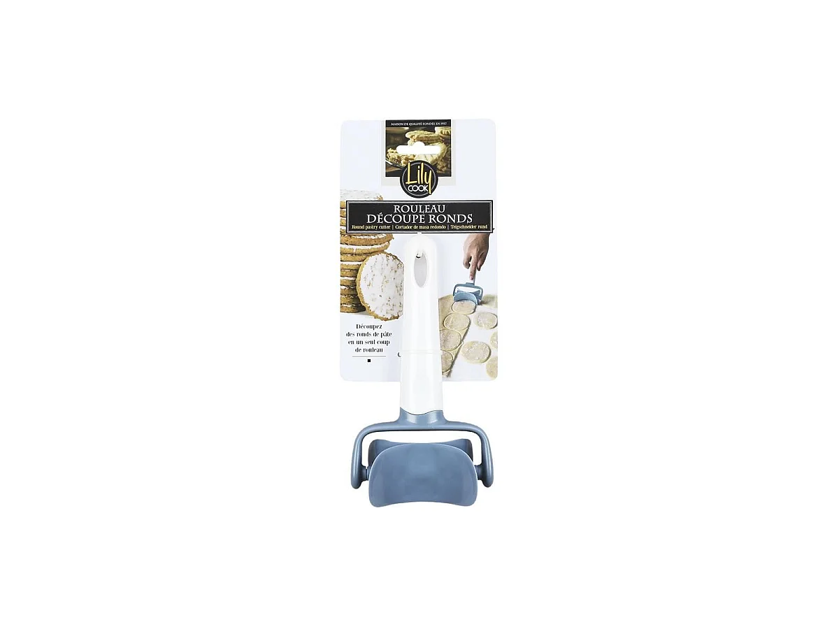 Découpe Pâte Rond - LILY COOK - Ustensile de Pâtisserie - Blanc et gris