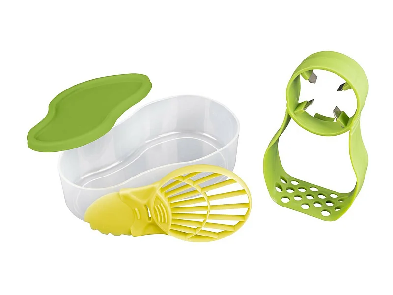 Boîte à Ustensiles "Avocat" 15cm Transparent & Vert