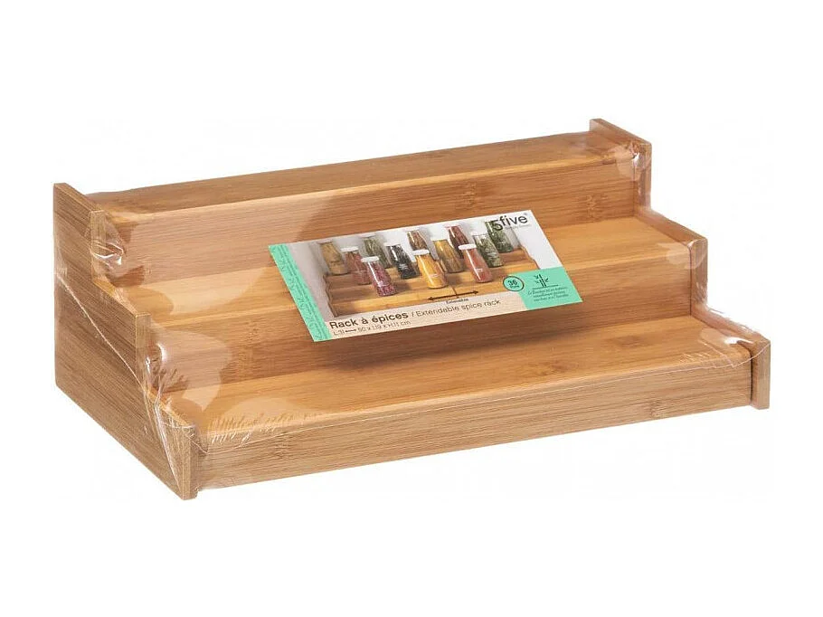 Présentoir à Épices Extensible "Bambou" 31-50cm Naturel
