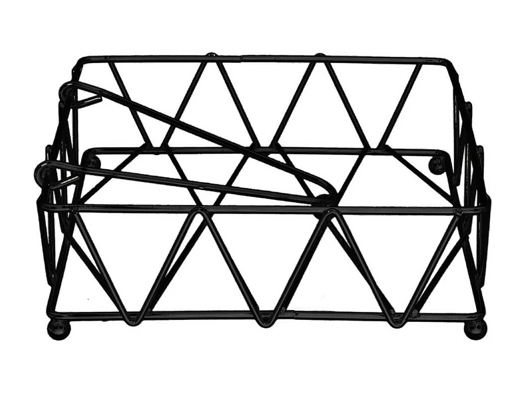 Porte-Serviettes Avec Rabat "Filaire" 18cm Noir