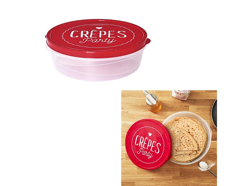 Boîte de Conservation "Crêpes" 28cm Rouge