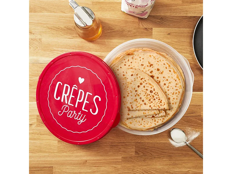 Boîte de Conservation "Crêpes" 28cm Rouge