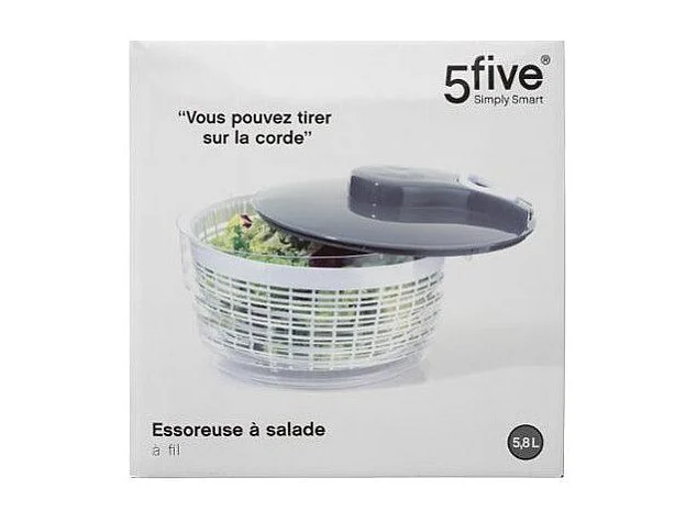 Essoreuse à Salade avec Fil "Wringer" 5,8L Gris