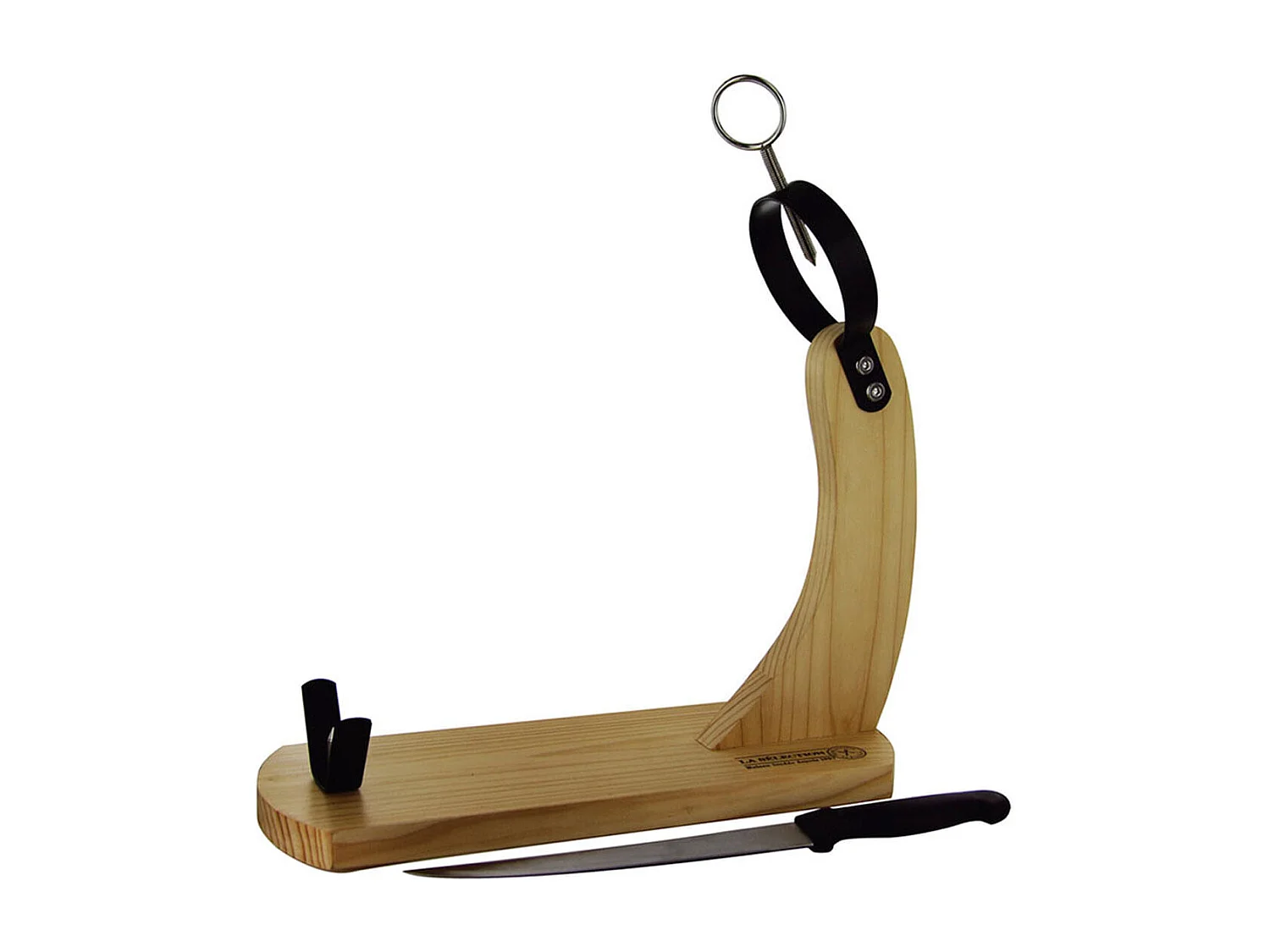 Support Jambon Avec Couteau Marron, Noir