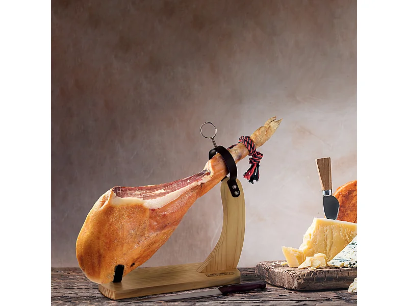 Support Jambon Avec Couteau Marron, Noir