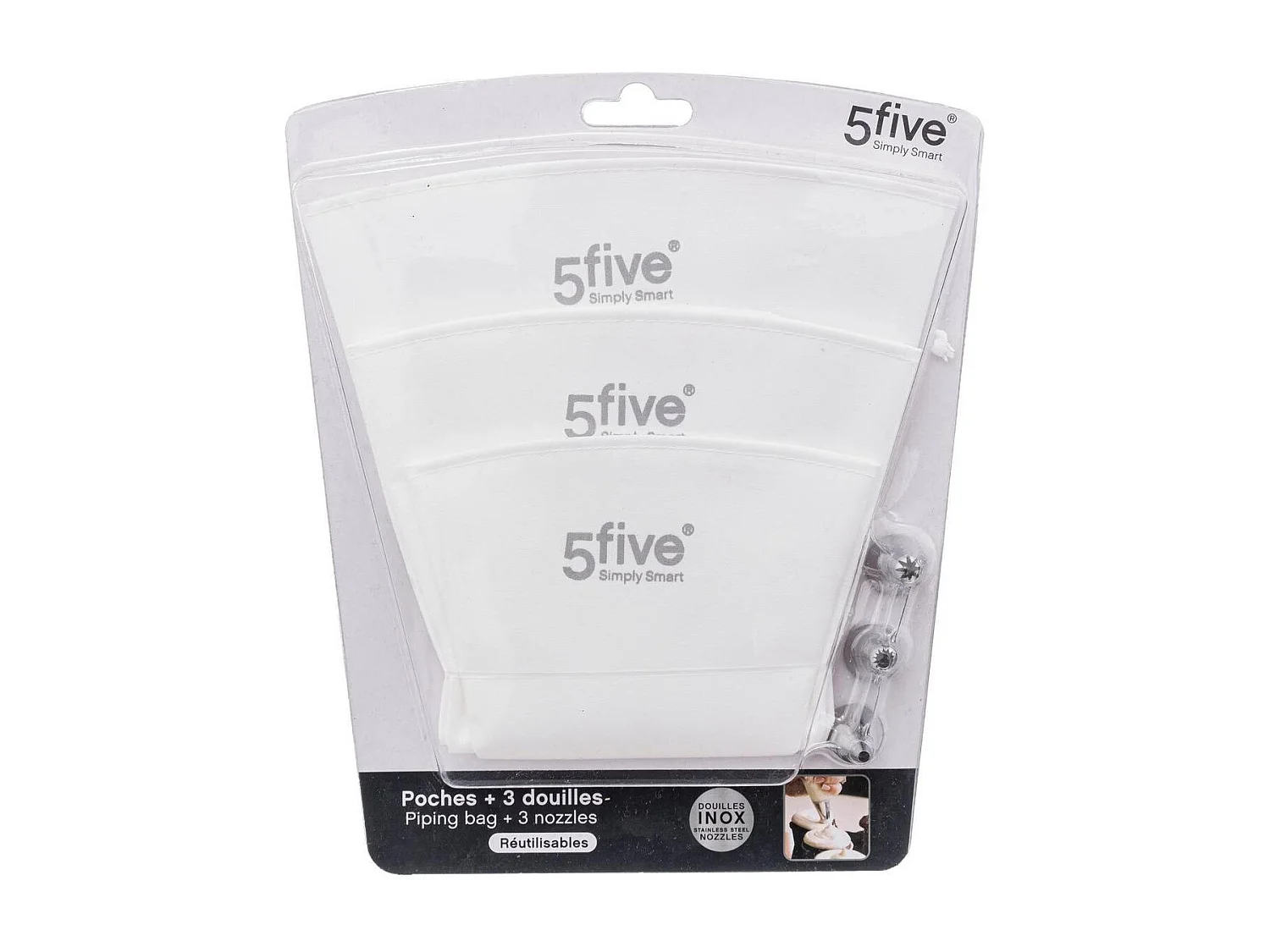 Lot de 3 Poches à Douilles "Réutilisables" 35cm Blanc