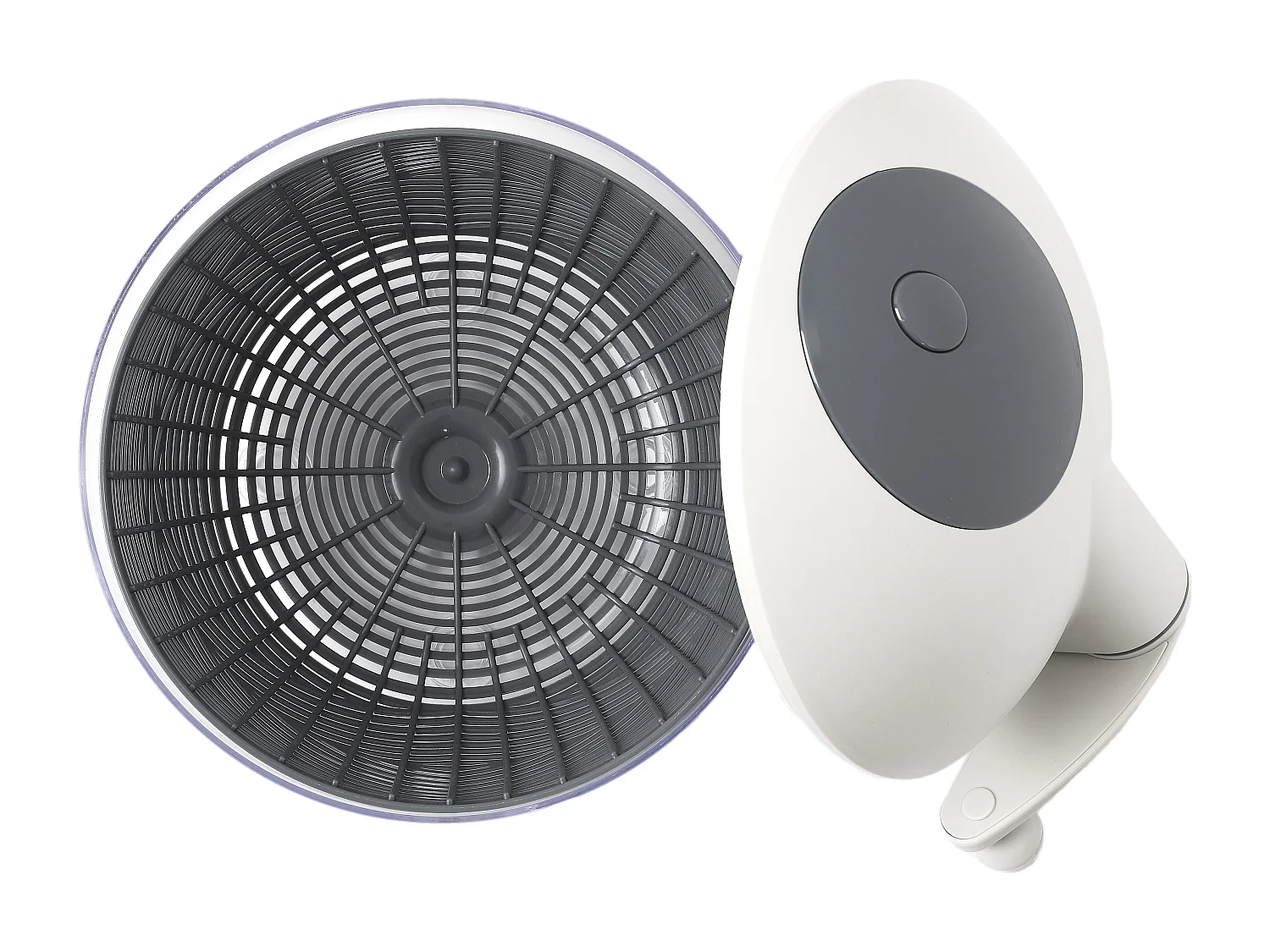 Essoreuse Salade 26cm Transparent, Gris, Blanc