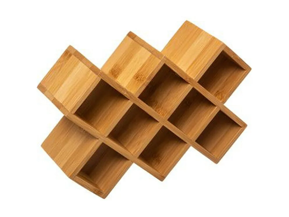 Étagère à Épices 8 Cases "Bambou" 24cm Naturel