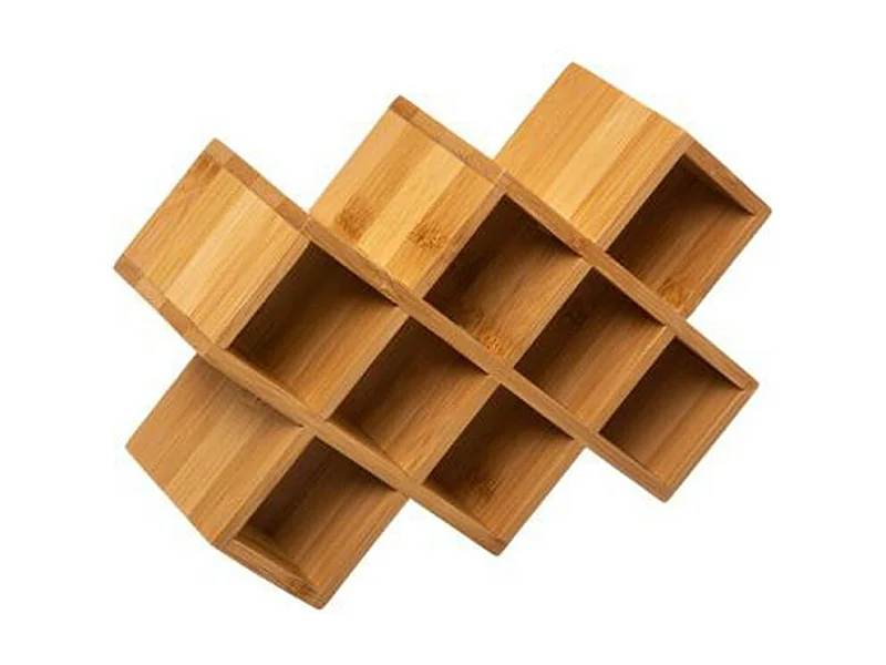 Étagère à Épices 8 Cases "Bambou" 24cm Naturel