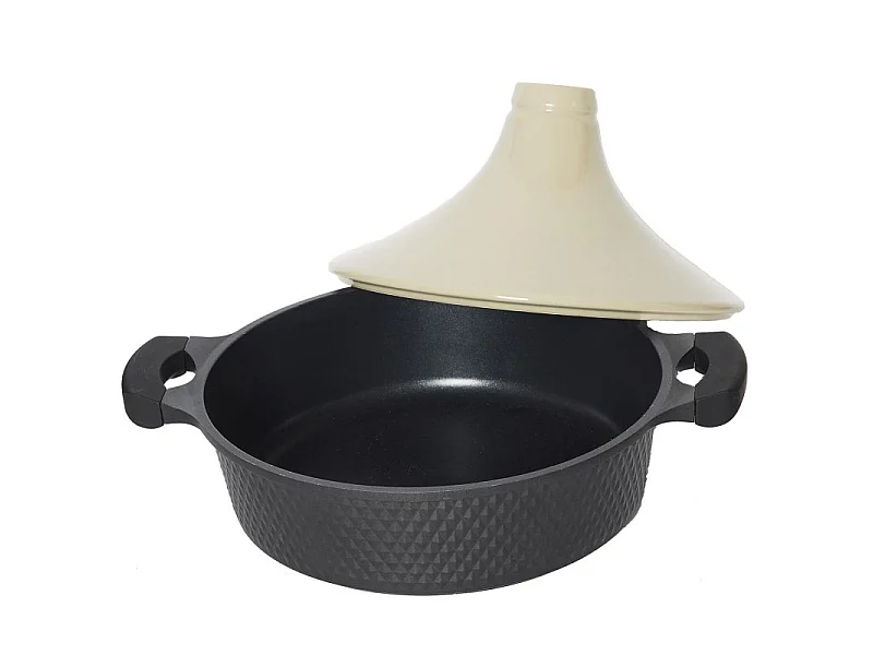 Plat à Tajine en Fonte d'Aluminium "Maroc" 28cm Beige
