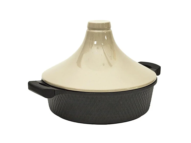 Plat à Tajine en Fonte d'Aluminium "Maroc" 28cm Beige