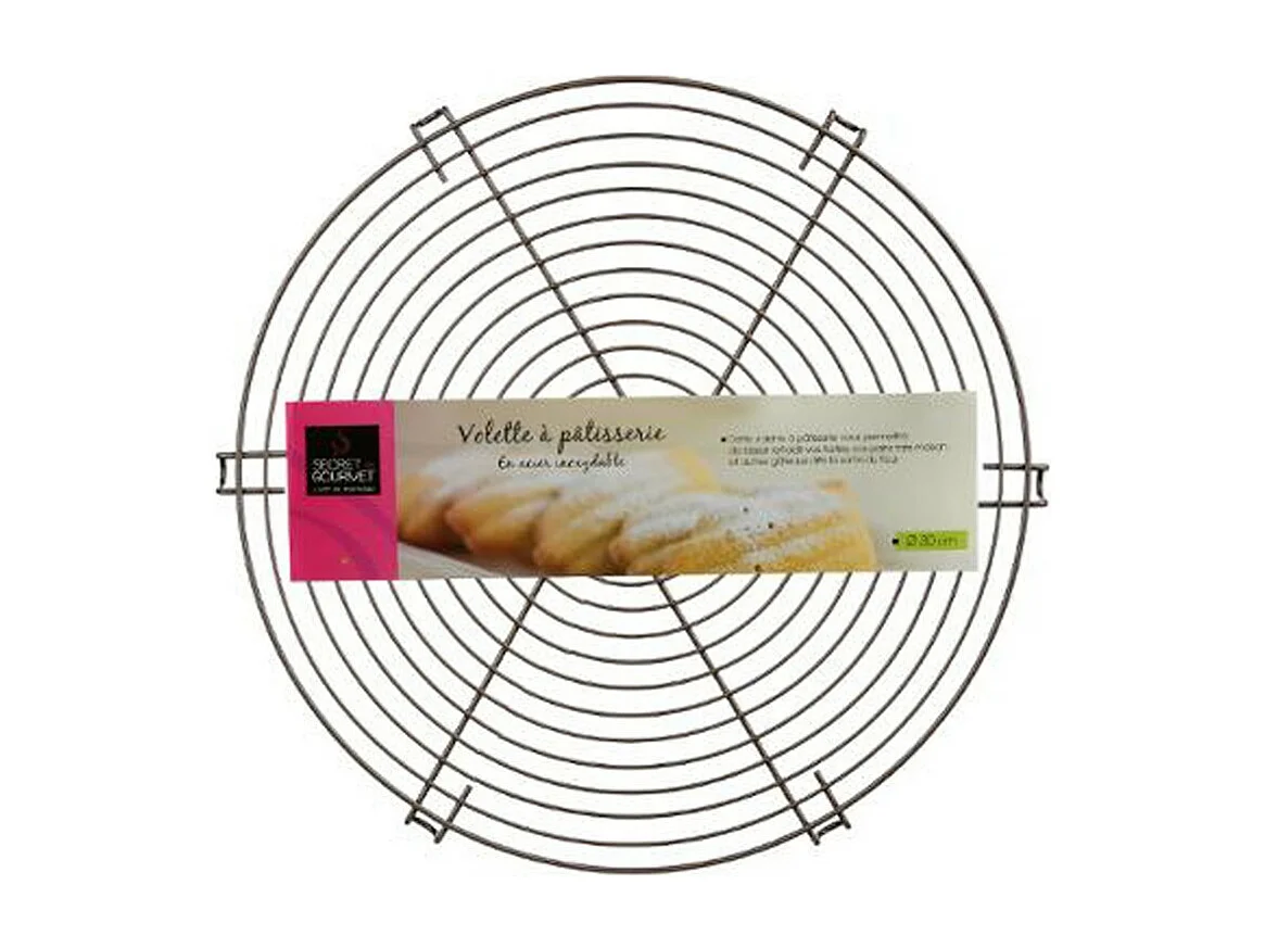 Volette à Pâtisserie Ronde Métal "Gourmand' 30cm Taupe