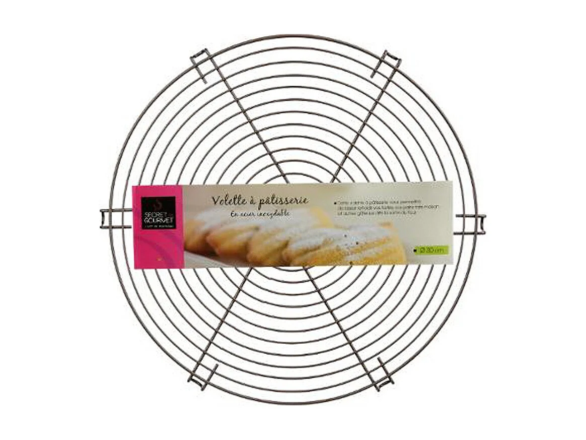 Volette à Pâtisserie Ronde Métal "Gourmand' 30cm Taupe