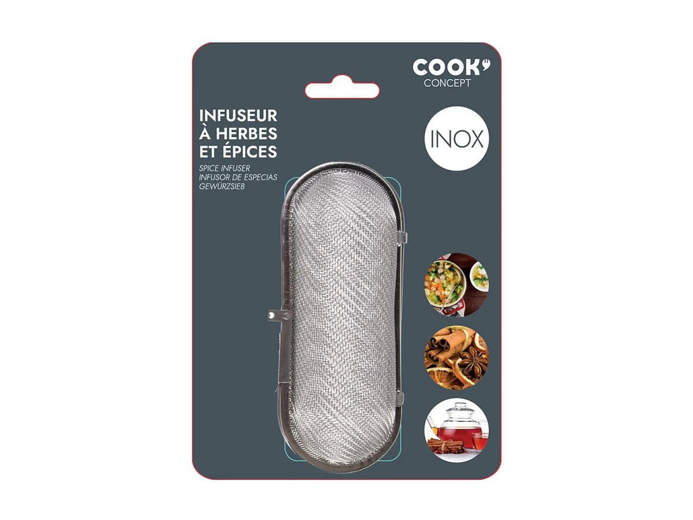 Infuseur à Herbes & Épices "Papilles" 11cm Gris