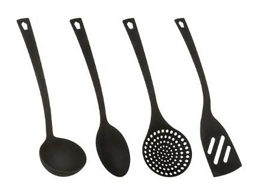 Lot de 4 Ustensiles de Cuisine "Nylon" 31cm Noir