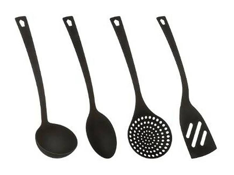 Lot de 4 Ustensiles de Cuisine "Nylon" 31cm Noir
