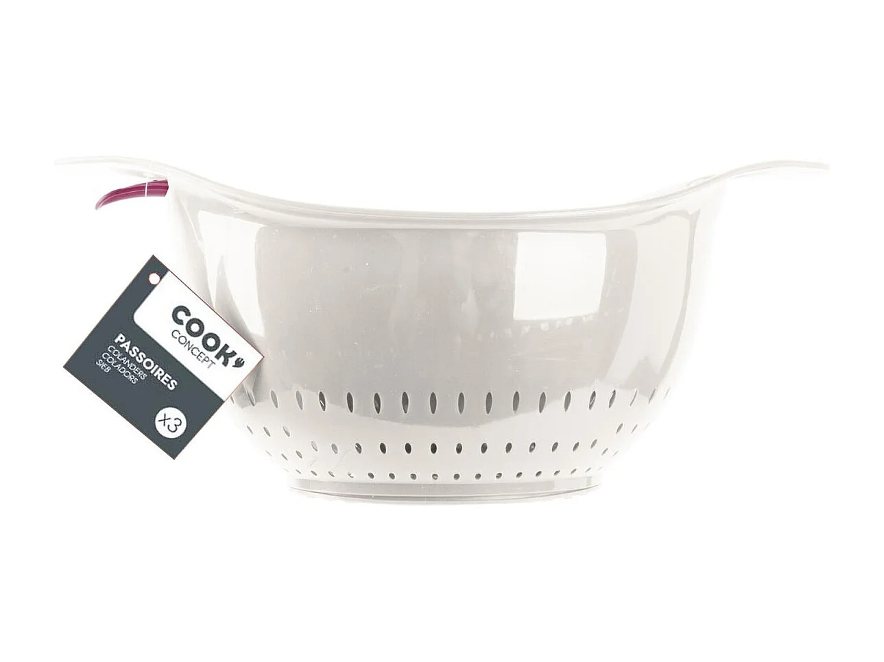 Lot de 3 Passoires "Cooking" 33cm Multicolore