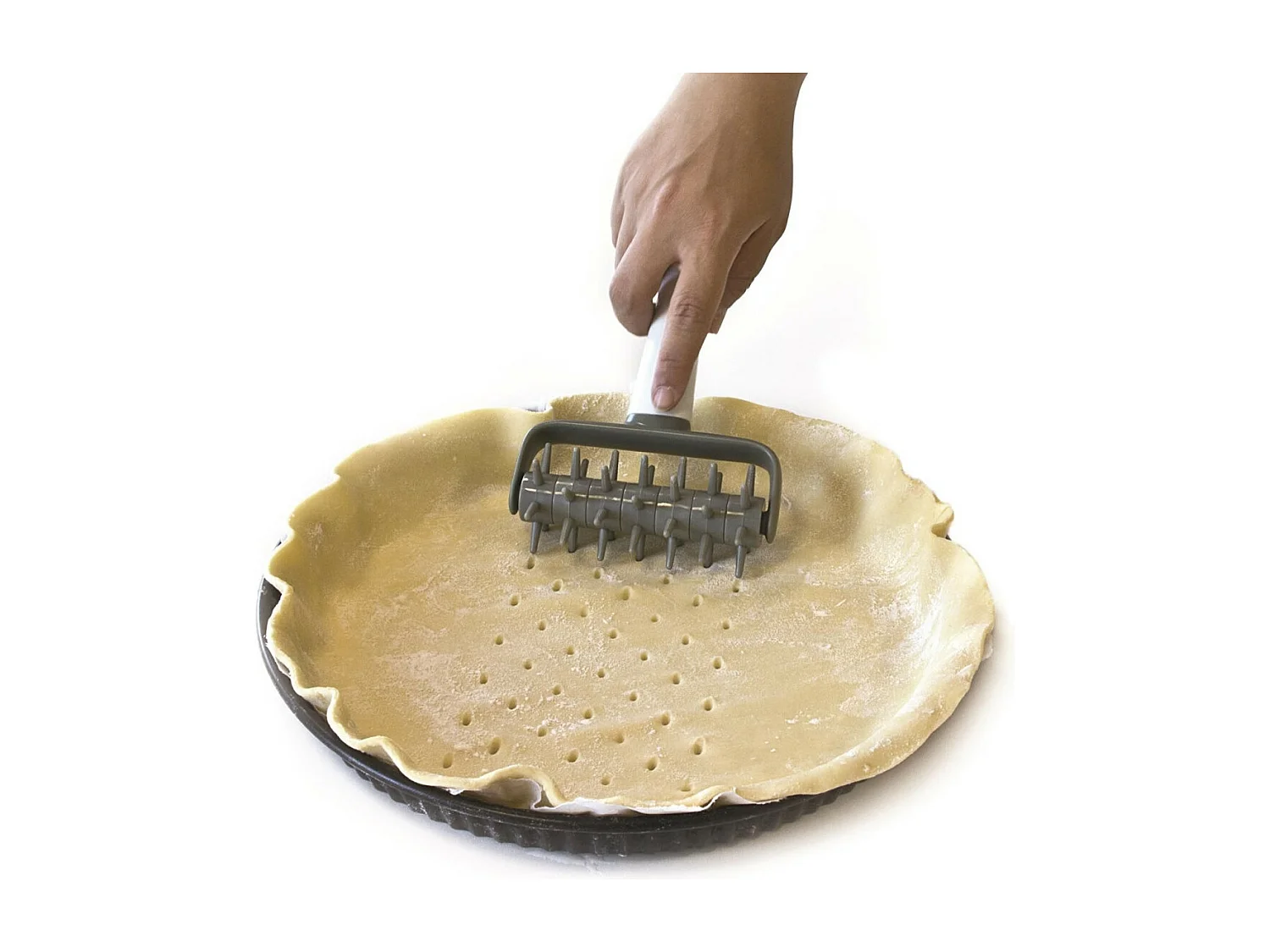 Aérateur de Pâte "Rouleau" 17cm Blanc & Gris