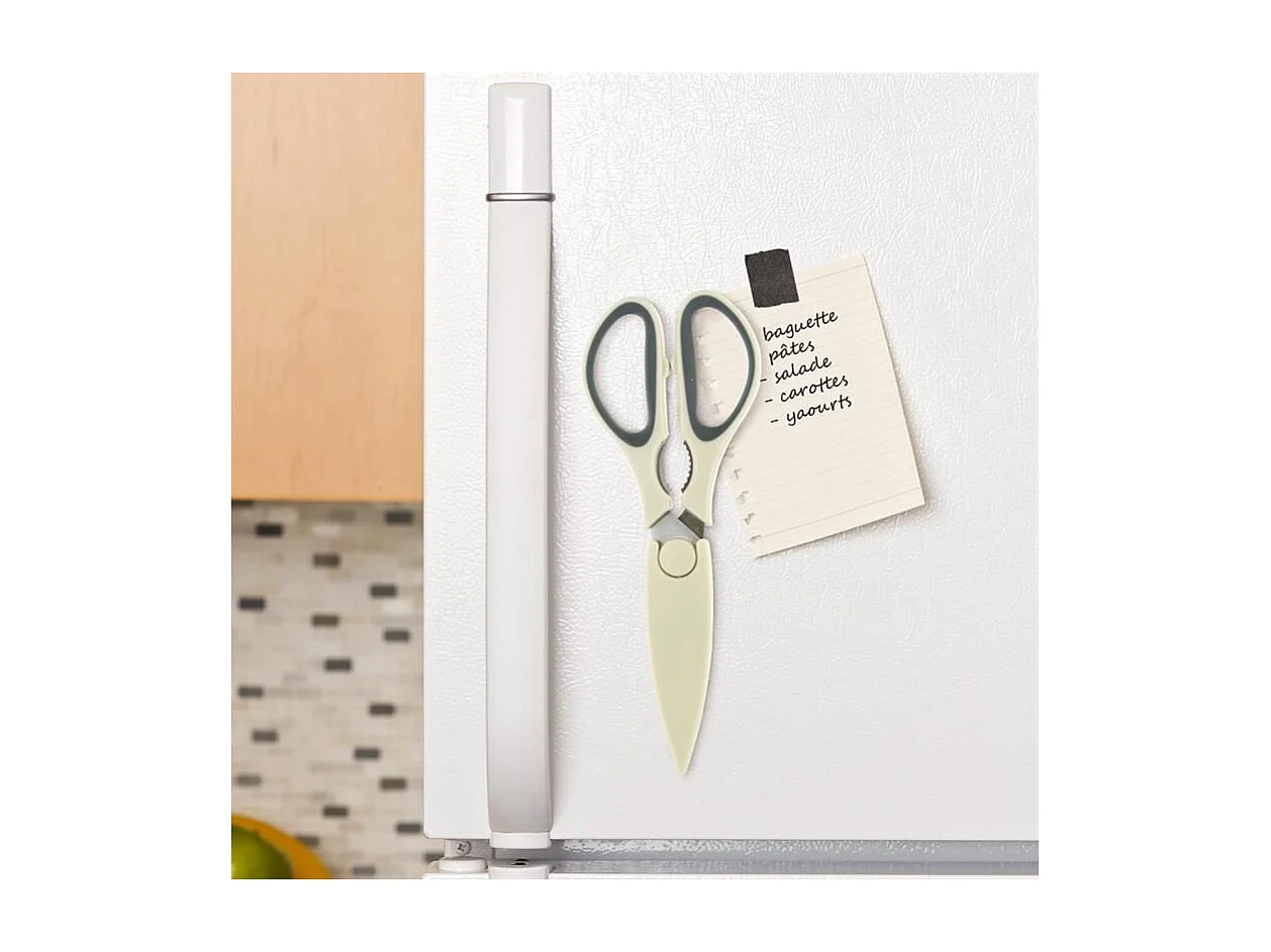 Ciseaux de Cuisine Aimanté "Multifoncton" 22cm Taupe