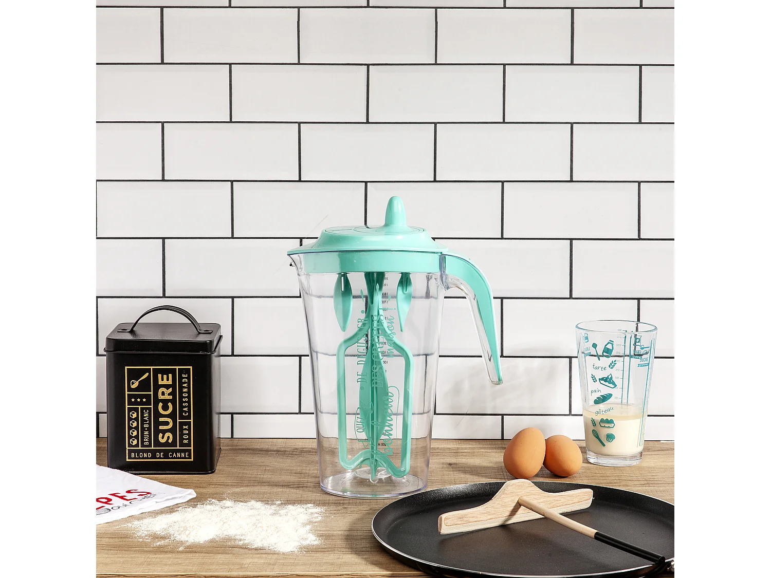 Batteur Manuel 2l Transparent, Vert