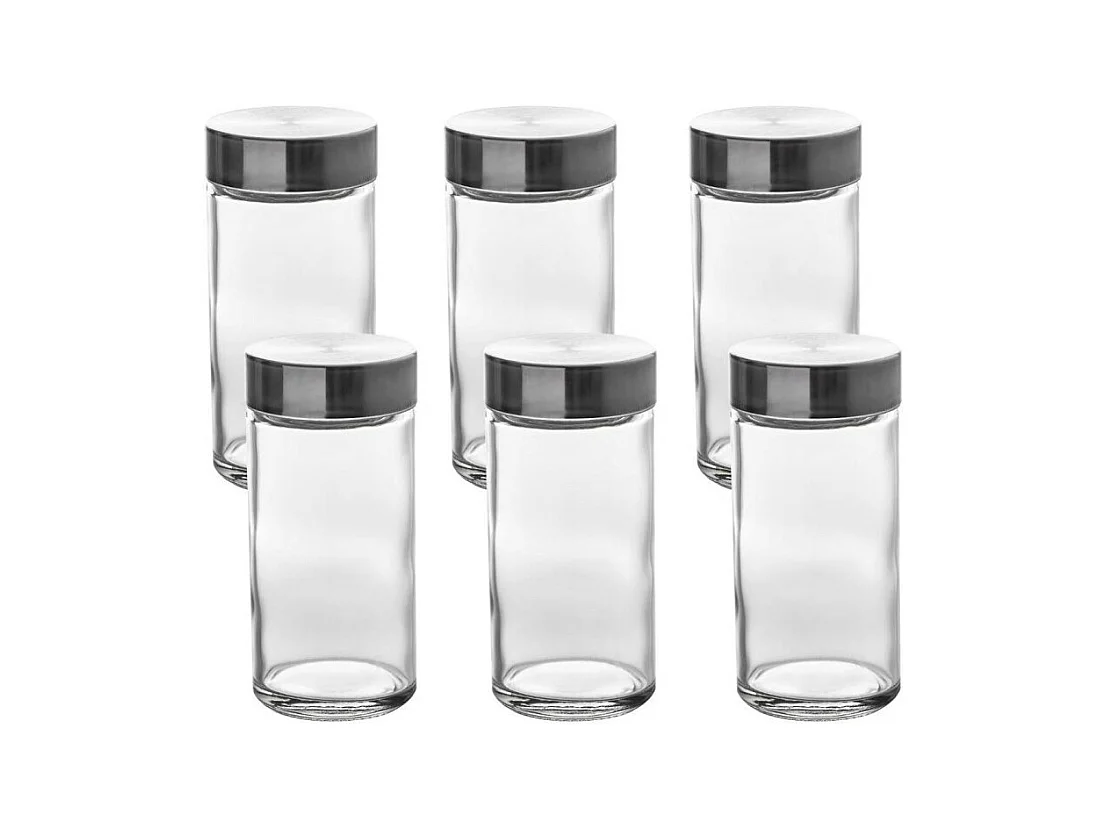 Lot de 6 Pots à Épices "Straight" 9cm Transparent