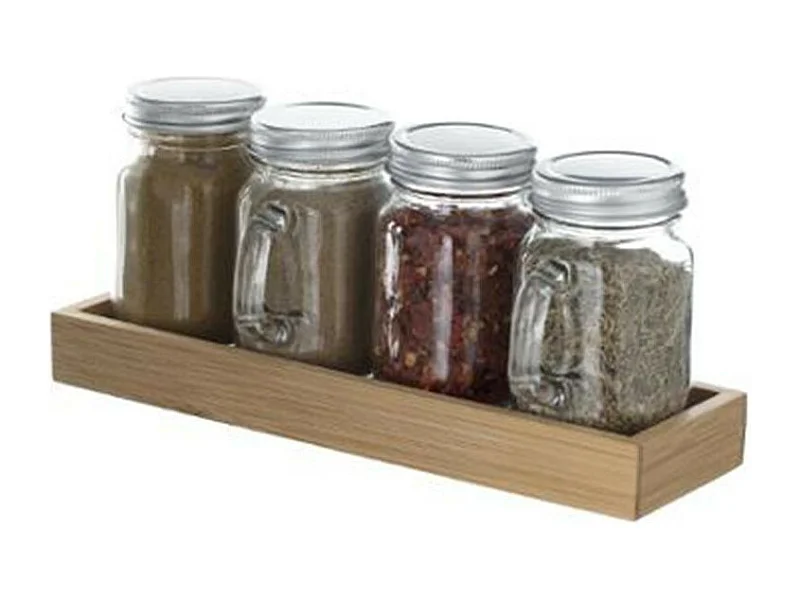 Porte Épices Bambou "4 Épices" Transparent