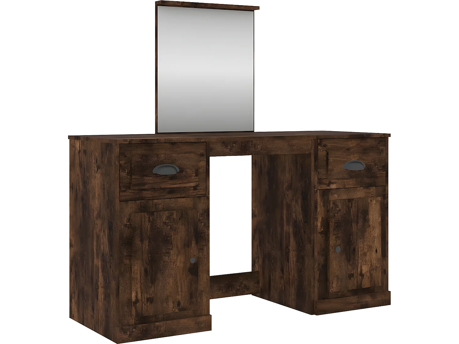 Tocador mesa de maquillaje diseño mueble dormitorio mueble con espejo 130x50x1325 cm roble 02_0006416