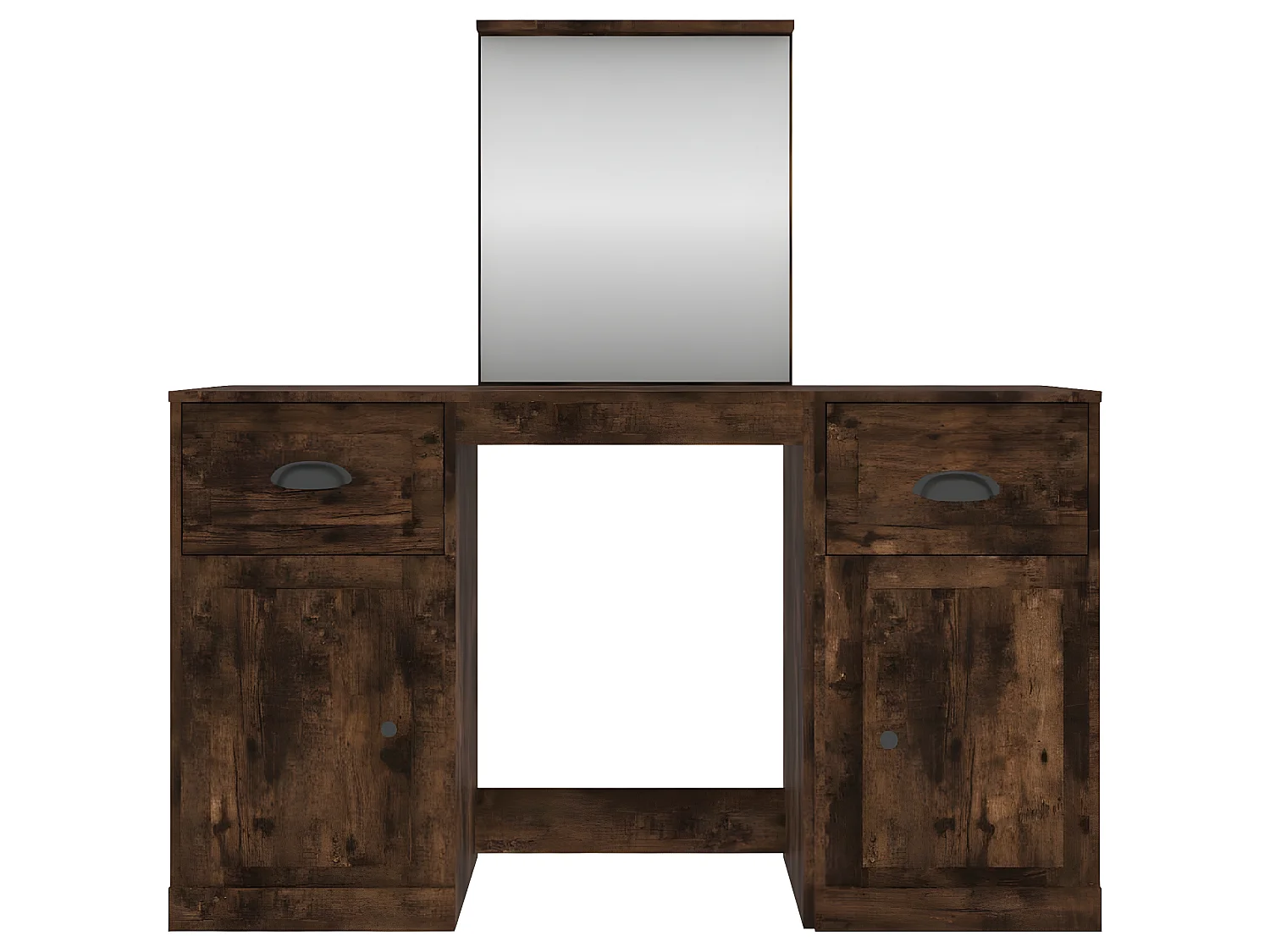 Tocador mesa de maquillaje diseño mueble dormitorio mueble con espejo 130x50x1325 cm roble 02_0006416