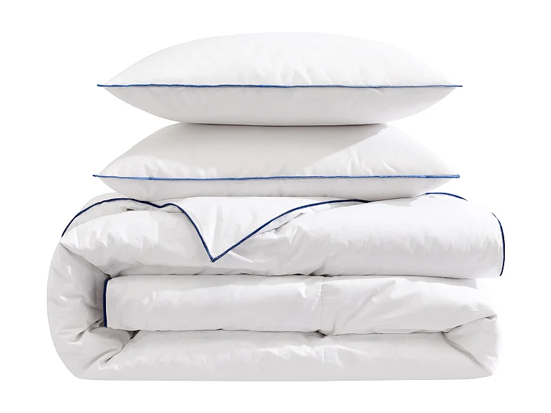 Pack couette prestige hôtellerie 260x240 et oreiller 70% duvet de canard anti-allergènes Someo