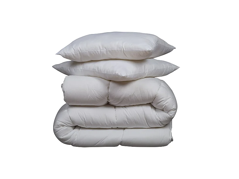 Pack couette mi-saison 350g 260x240 et oreiller luxe anti-acariens Someo