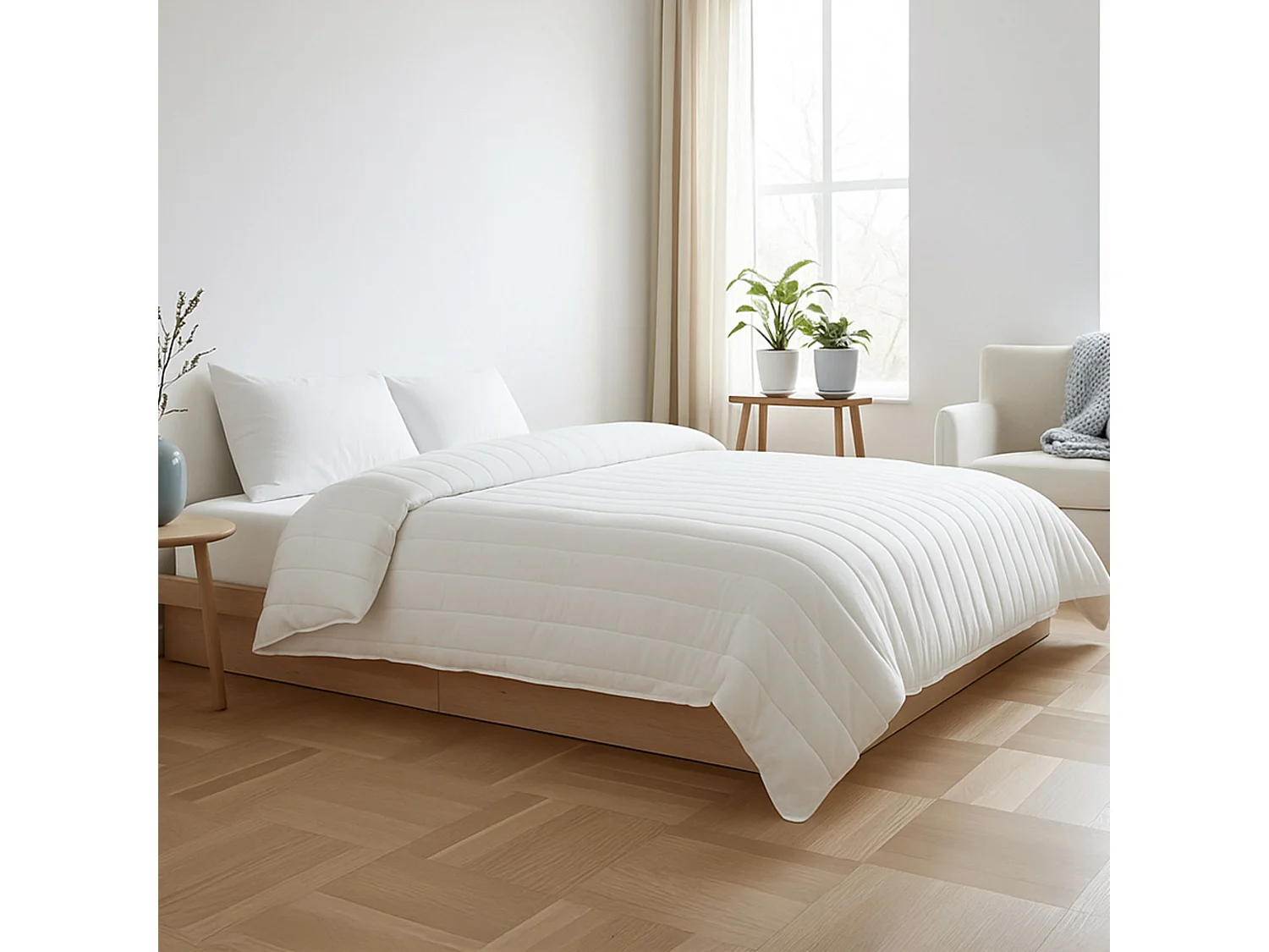 Couette mi-saison anti-punaises et anti-insectes enveloppe microfibre 350g 140x200