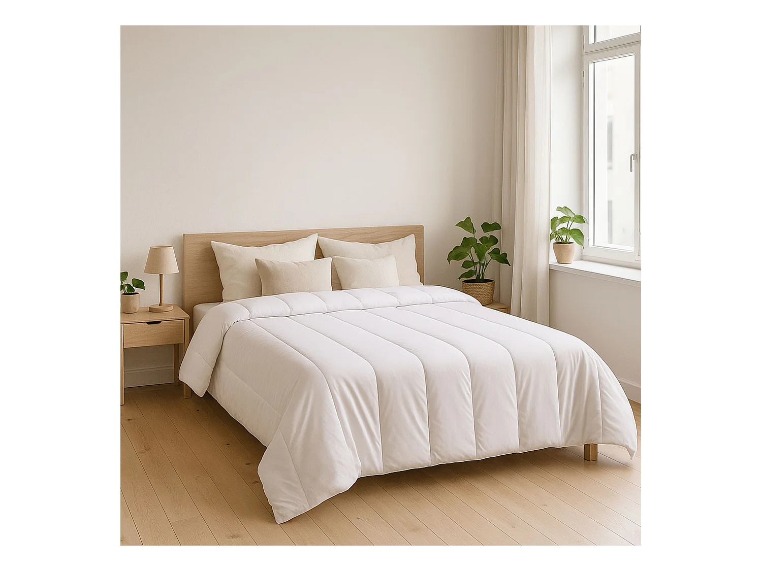 Couette mi-saison recyclée enveloppe microfibre 350g 260x240