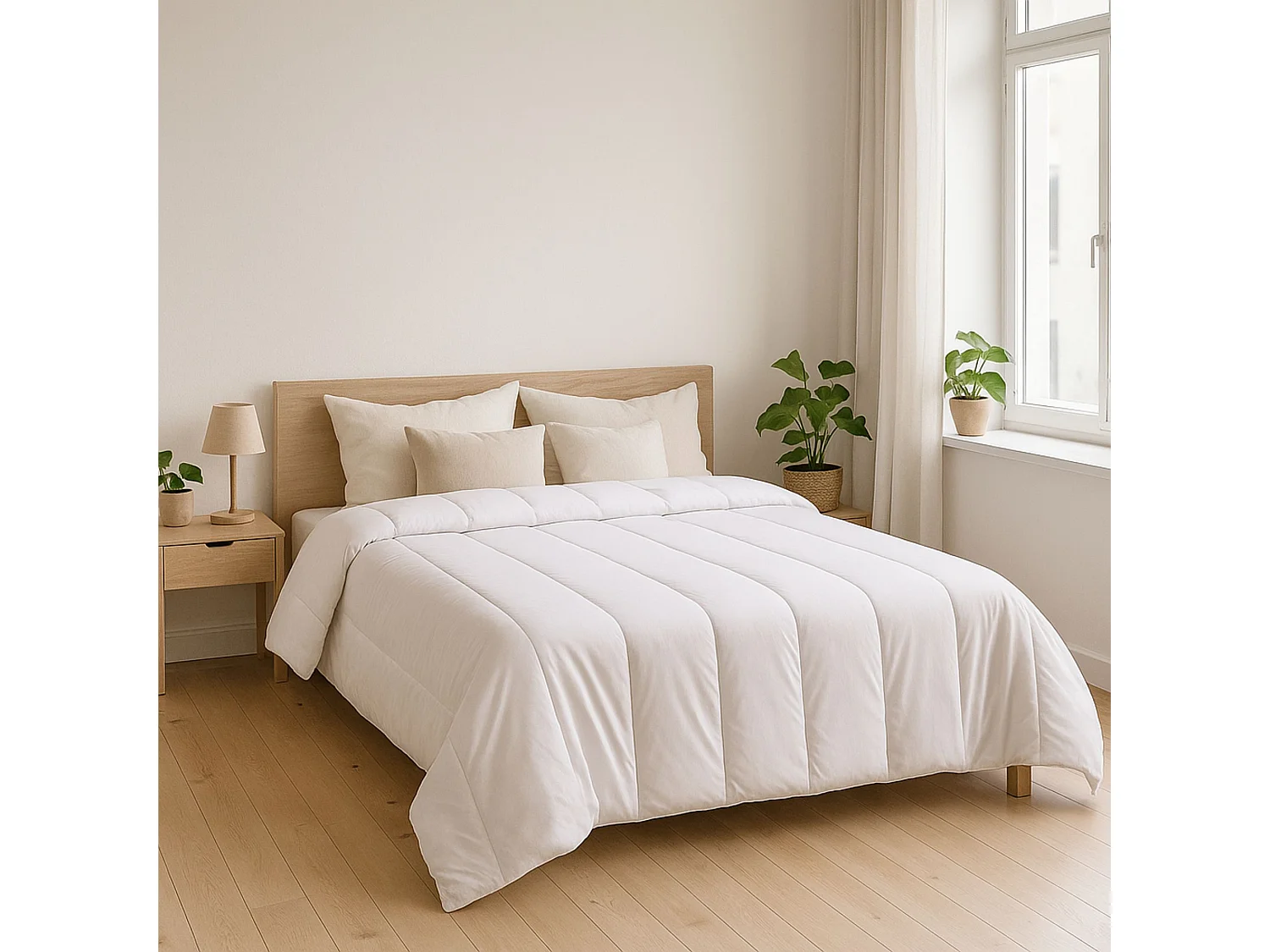 Couette mi-saison recyclée enveloppe microfibre 350g 260x240