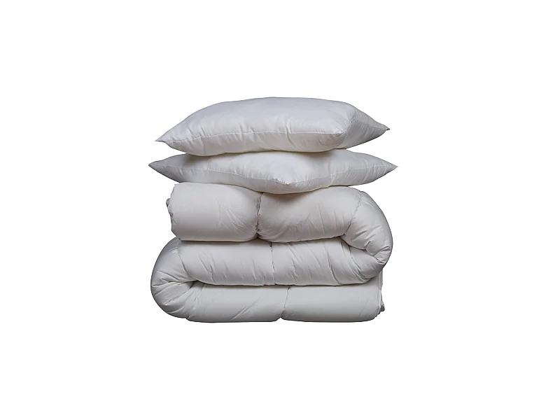 Pack couette mi-saison 350g 140x200 et oreiller luxe anti-acariens Someo