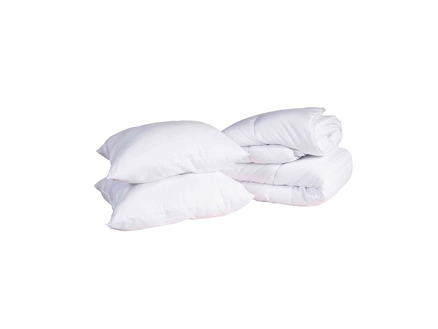 Pack couette mi-saison et oreiller recyclé moelleux enveloppe microfibre 240x220