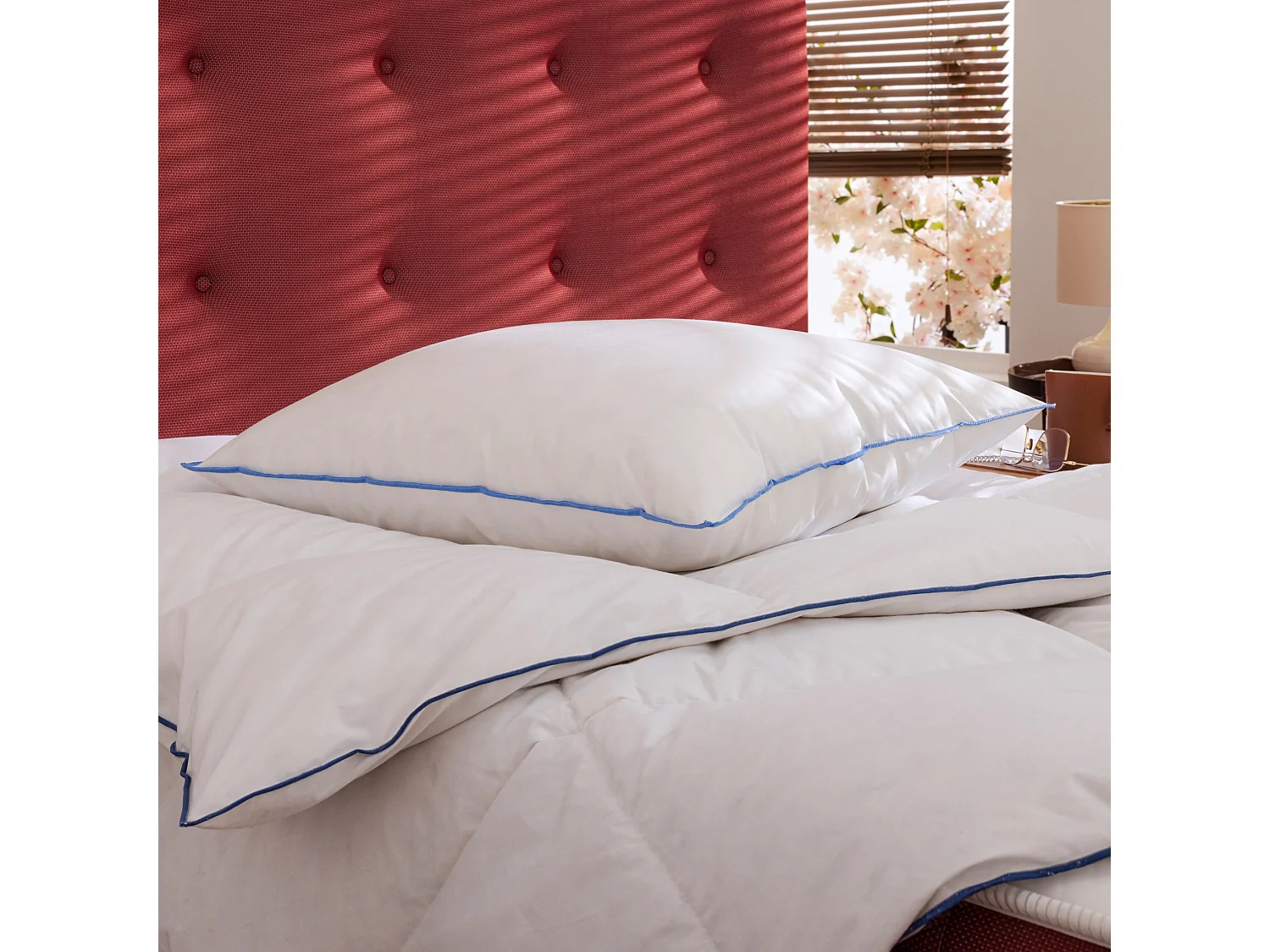 Pack couette prestige hôtellerie 140x200 et oreiller 70% duvet de canard anti-allergènes Someo