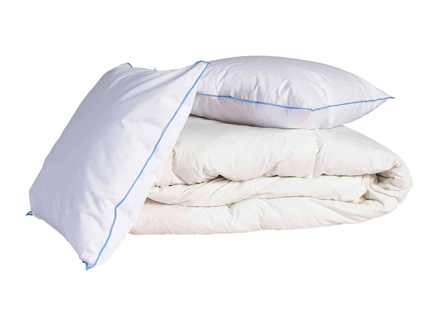 Pack couette confort 240x220 et oreiller 30% duvet de canard anti-allergènes Someo