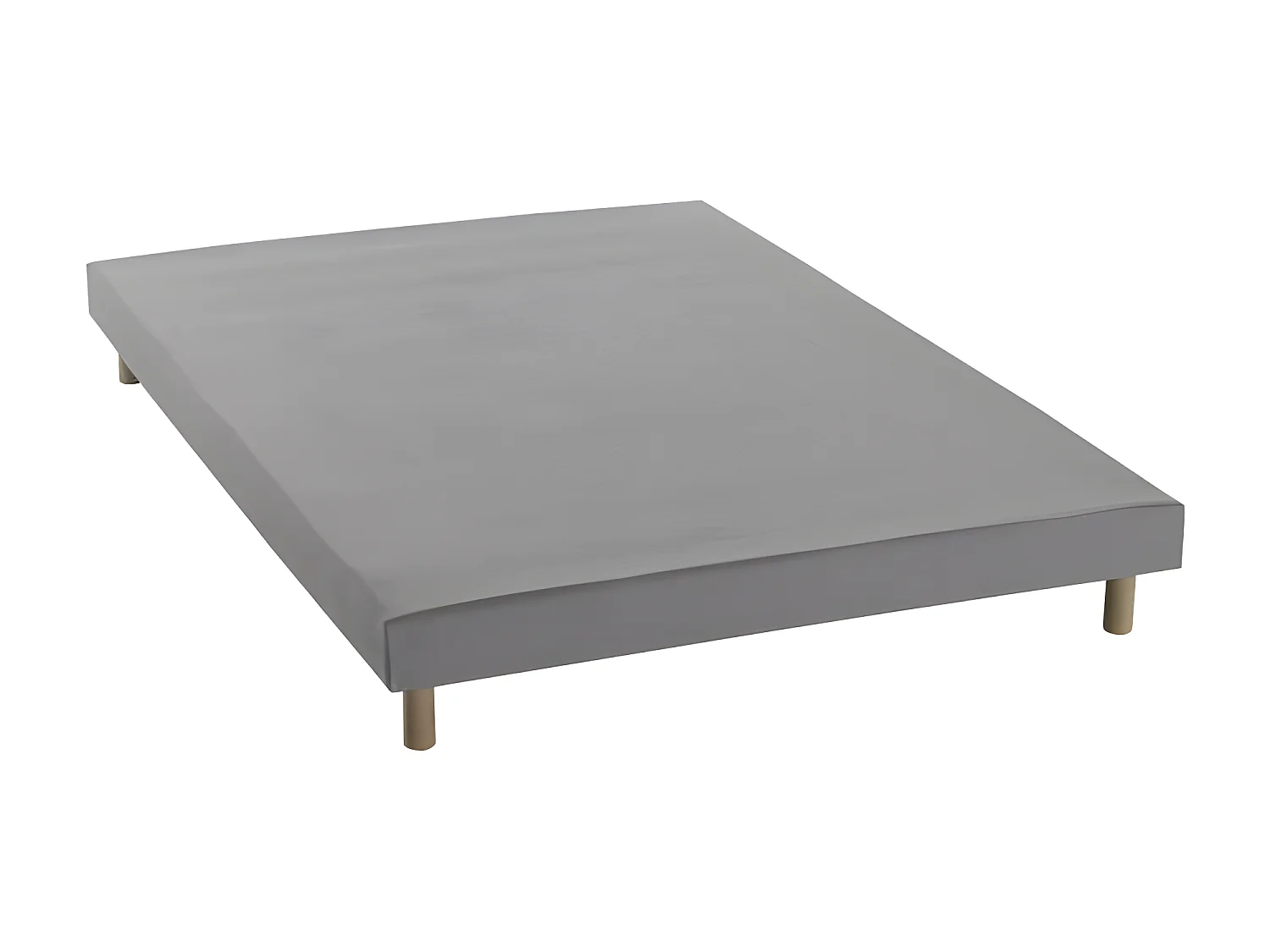 Sommier tappezzato a doghe 140x190 Grigio - Legno Massiccio + Piedi - FINLANDEK Rakenne