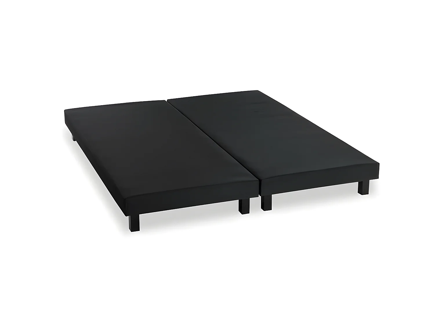 Lote de 2 Somieres tapizados de Láminas 180x200 cm - Madera Maciza Negra