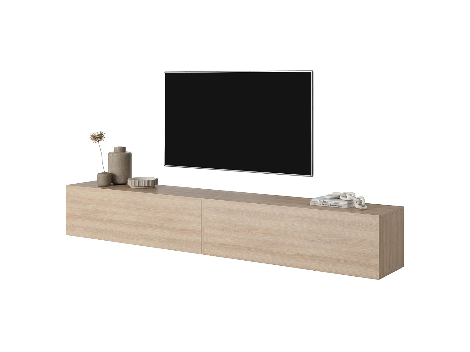 Meuble TV - 200 cm - Chêne Linberg - Bisira