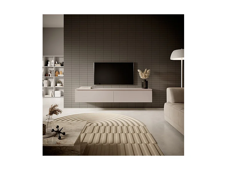 Meuble TV - 175 cm - taupe (gris-beige) - Seney