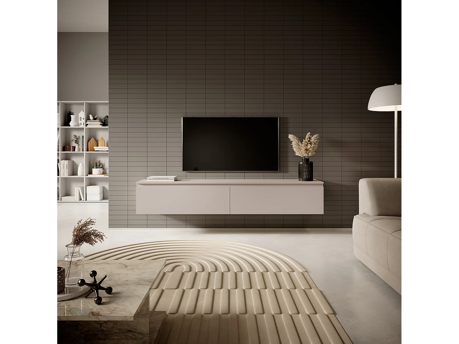 TV-Schrank - 175 cm - Taupe (Grau-Beige) - Seney