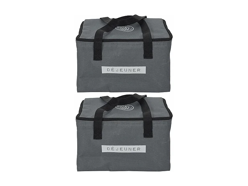 Lunch bag fraicheur 2.6 litres (Lot de 2) Gris