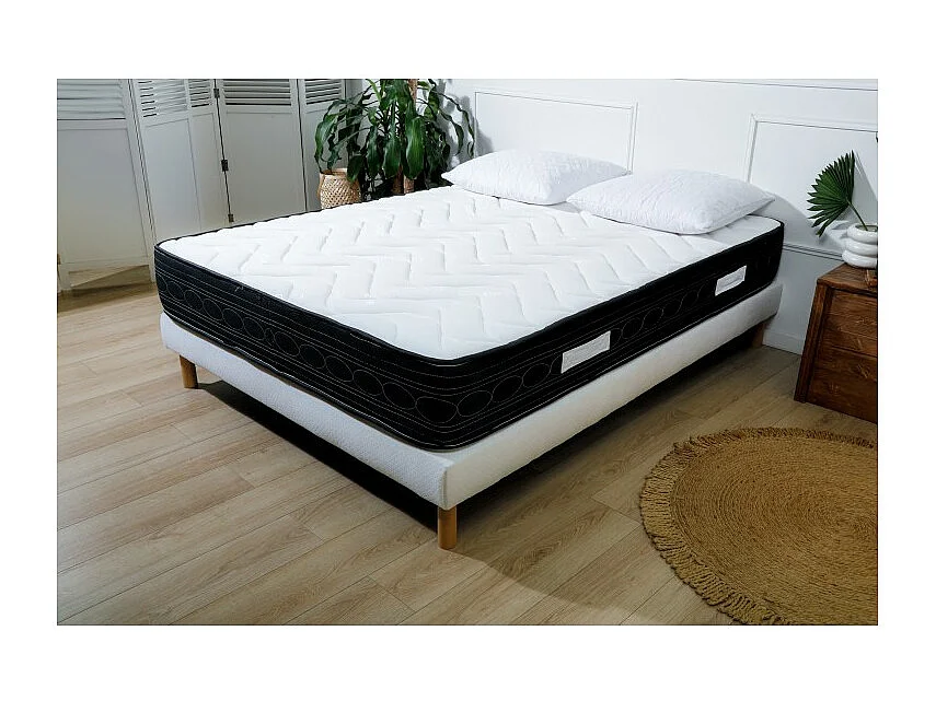 Pack Literie Matelas 140x190 confortex 24 cm d'épaisseur + Sommier offert