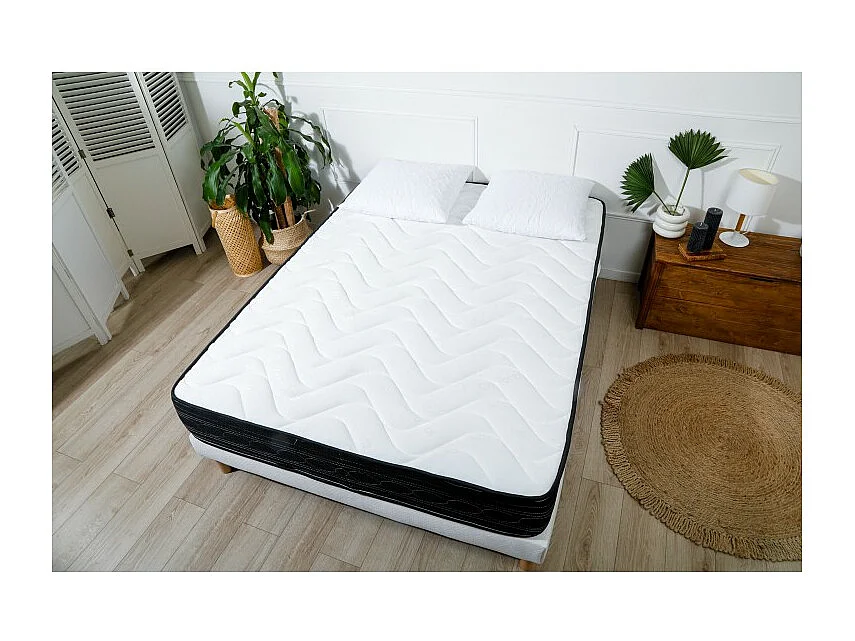 Pack Literie Matelas 140x190 confortex 24 cm d'épaisseur + Sommier offert