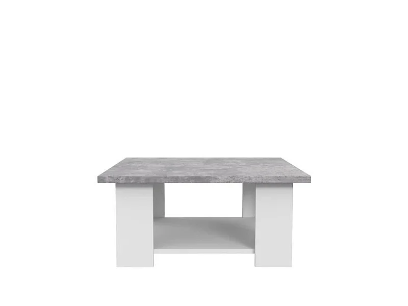 Zeitgenössischer weißer und heller betonierter Couchtisch, Pilvi, L67 cm